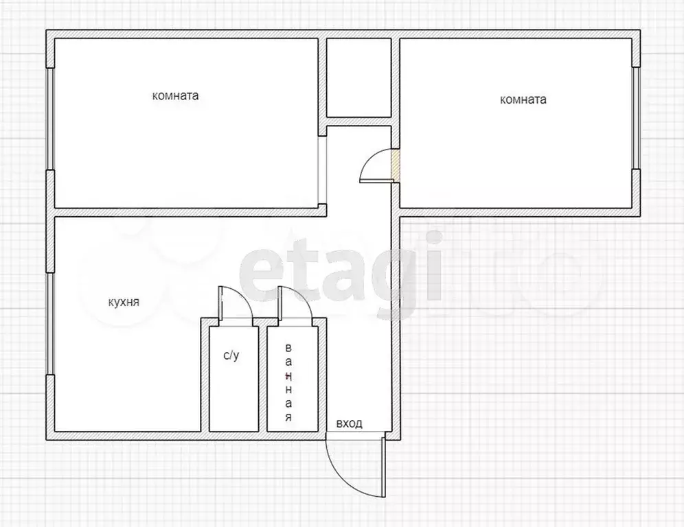 2-к. квартира, 45 м, 1/5 эт. - Фото 0