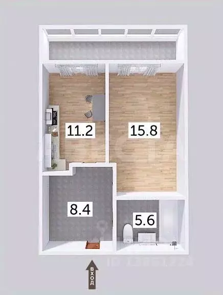 1-к кв. Омская область, Омск Пригородная ул., 23к2 (41.0 м) - Фото 1