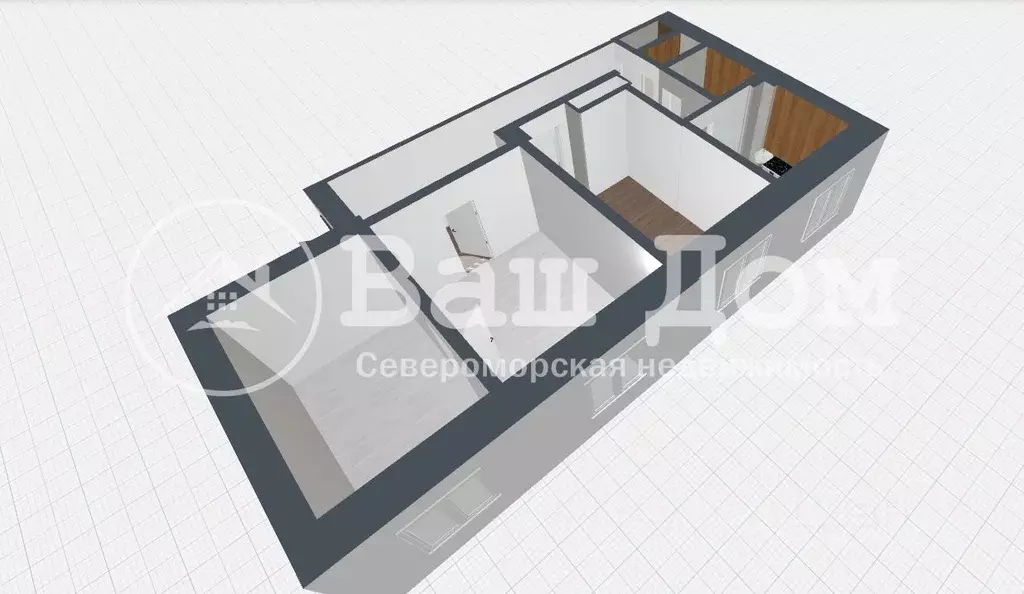 3-к кв. Мурманская область, Североморск ул. Сафонова, 24 (72.6 м) - Фото 2