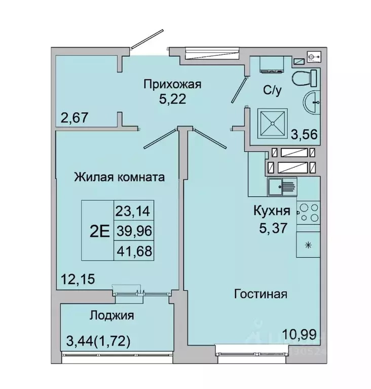 2-к кв. Ростовская область, Батайск ул. Булгакова, 11 (41.68 м) - Фото 1
