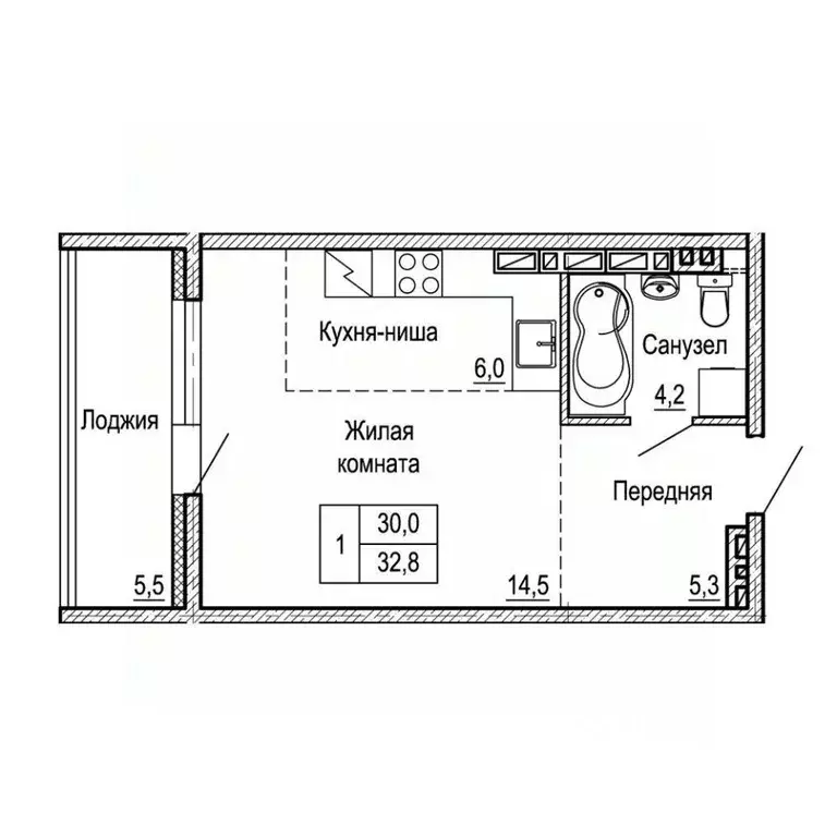 1-к кв. Приморский край, Владивосток На Черняховского жилой квартал,  ... - Фото 1