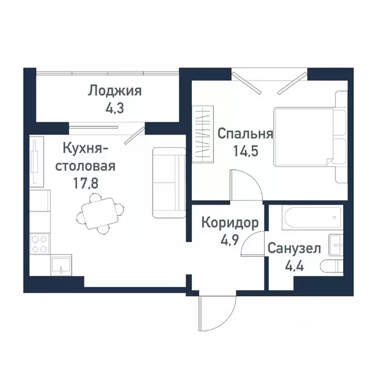 1-к кв. Челябинская область, Челябинский городской округ, пос. ... - Фото 1