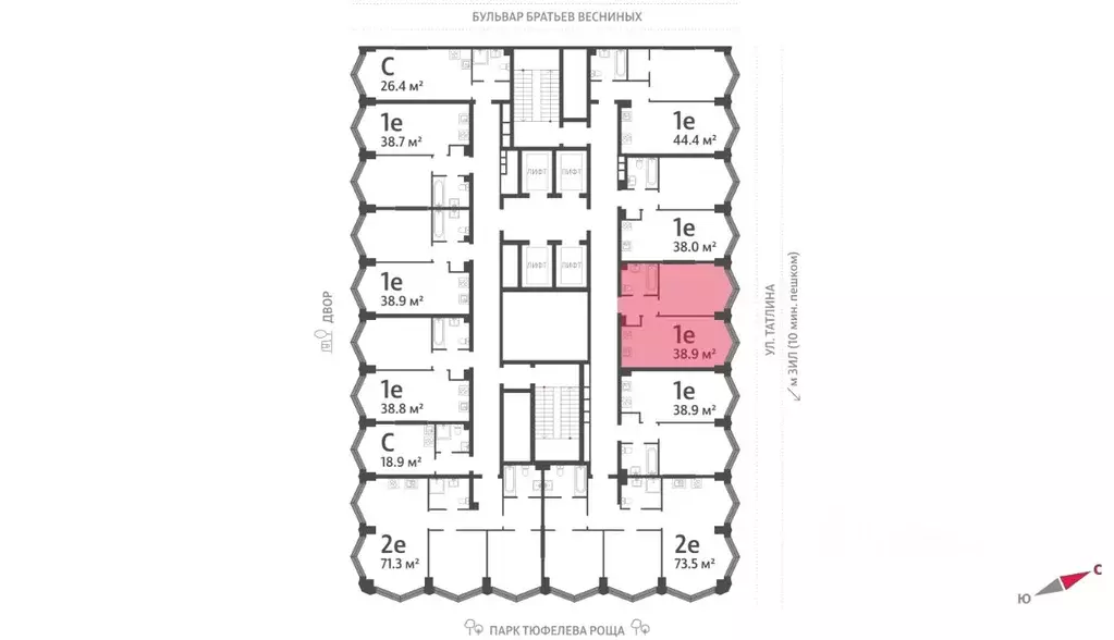 1-к кв. Москва Зиларт жилой комплекс, 21/22 (38.9 м) - Фото 1