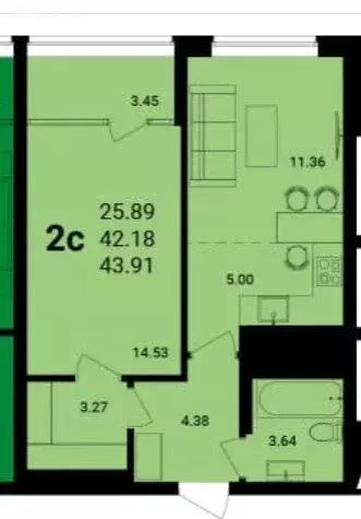 1-комнатная квартира: Уфа, улица Сагита Агиша, 19 (43.91 м) - Фото 1