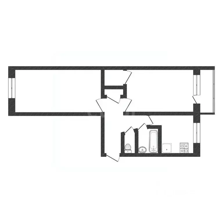2-к кв. Нижегородская область, Дзержинск Октябрьская ул., 40 (44.2 м) - Фото 1