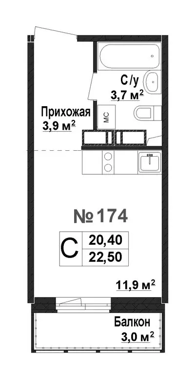 Квартира-студия: Нижний Новгород, жилой комплекс Торпедо (20.4 м) - Фото 0