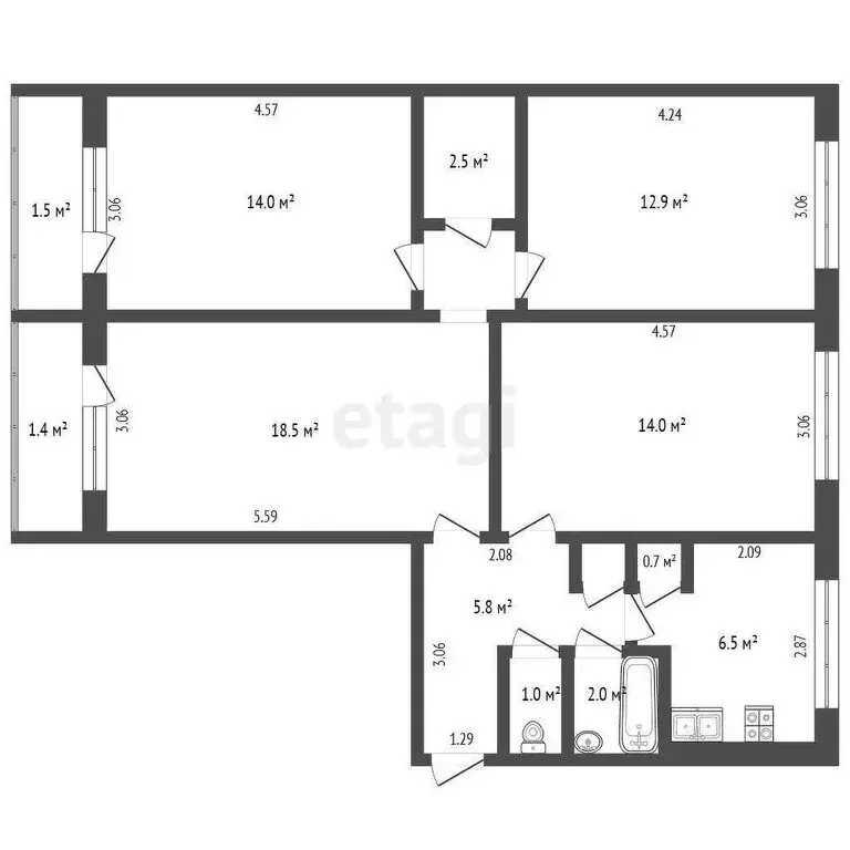 4-комнатная квартира: Саранск, улица Сущинского, 11Б (78 м) - Фото 0