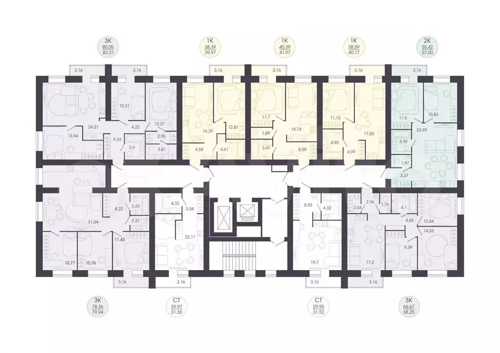 Квартира-студия, 31,6 м, 2/14 эт. - Фото 1