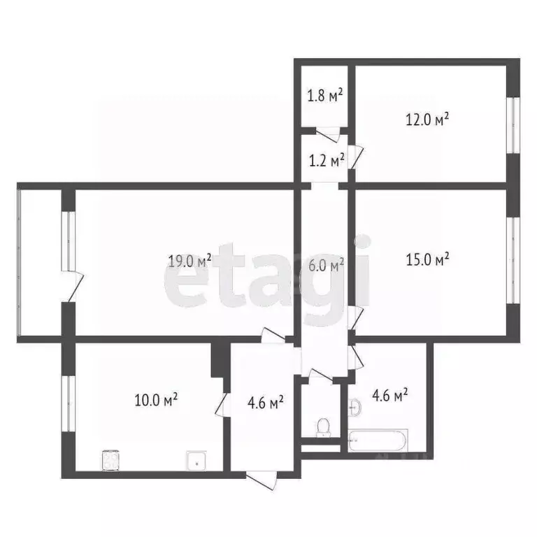 3-к кв. Калининградская область, Калининград ул. Согласия, 21 (75.0 м) - Фото 1