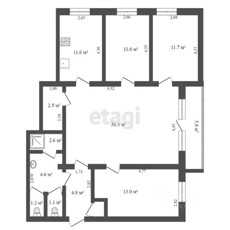 4-к кв. Крым, Саки ул. Ивановой (96.0 м) - Фото 1