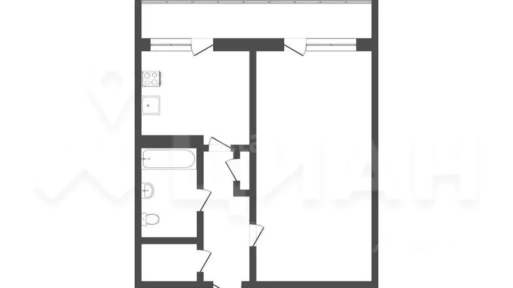 1-к кв. Крым, Ялта ул. Кривошты, 14 (34.2 м) - Фото 1