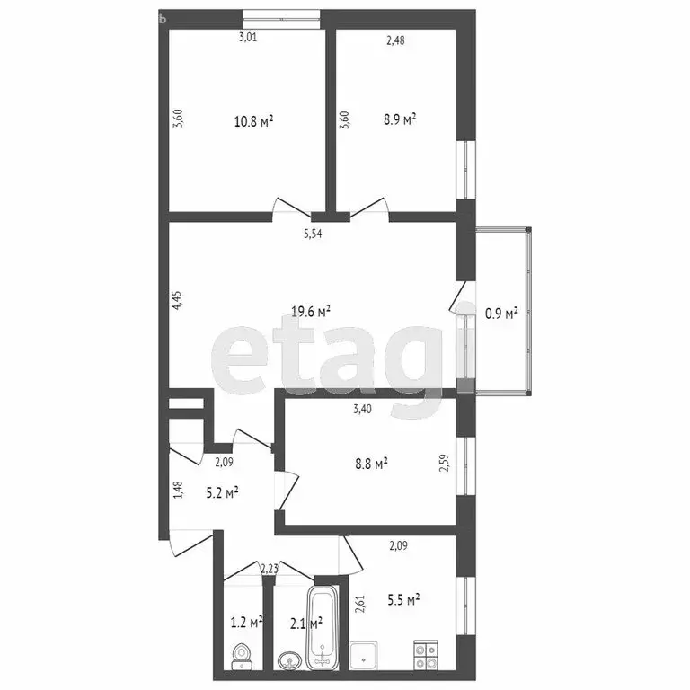 4-комнатная квартира: Евпатория, улица Чапаева, 29/31 (62.5 м) - Фото 1