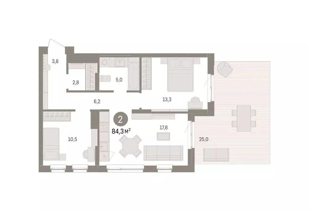 2-комнатная квартира: Челябинская область, Сосновский муниципальный ... - Фото 2