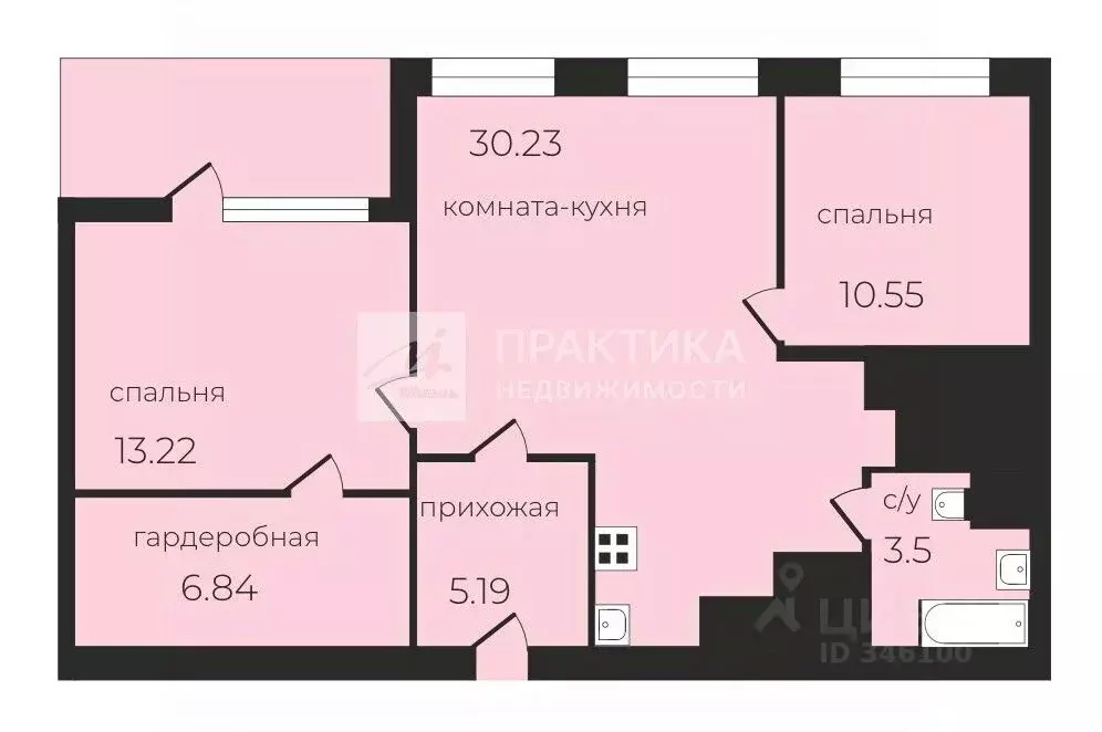 3-к кв. Москва ул. Адмирала Лазарева, 63 (69.0 м) - Фото 2