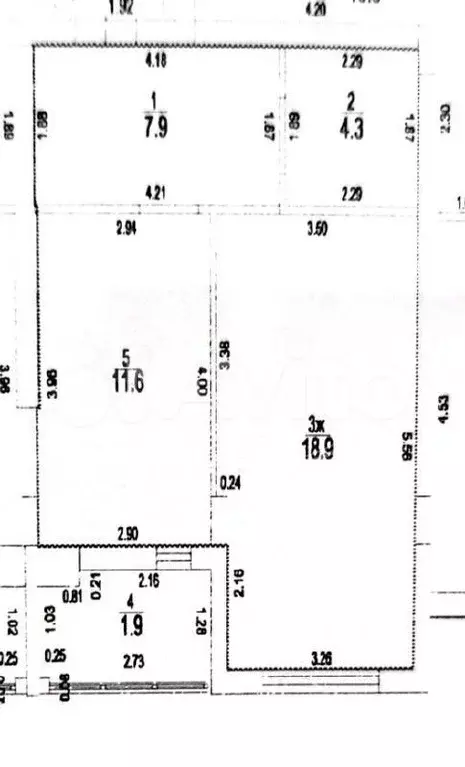 1-к. квартира, 42,7 м, 9/9 эт. - Фото 0
