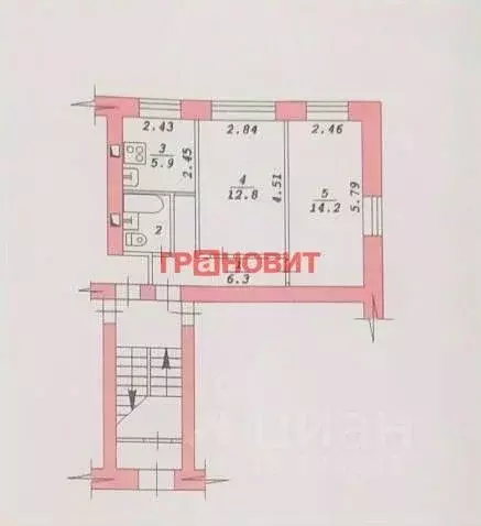 2-к кв. Новосибирская область, Новосибирск ул. Кузьмы Минина, 7 (42.0 ... - Фото 1