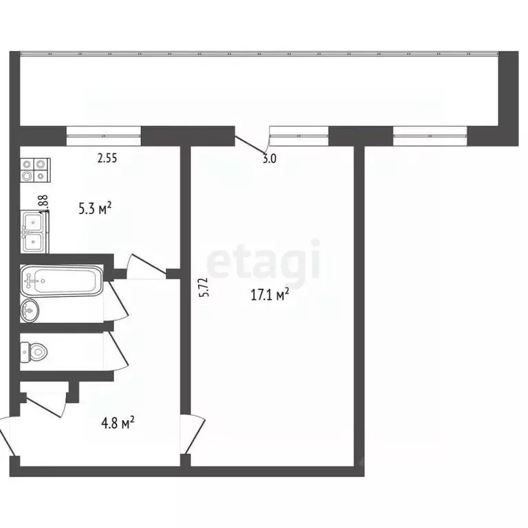 1-к кв. Архангельская область, Новодвинск ул. Мира, 7к2 (30.0 м) - Фото 1