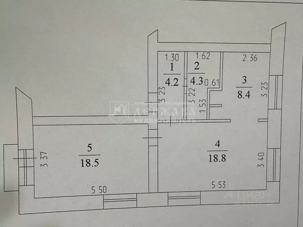 2-к кв. Кемеровская область, Кемерово ул. Демьяна Бедного, 5 (54.2 м) - Фото 1