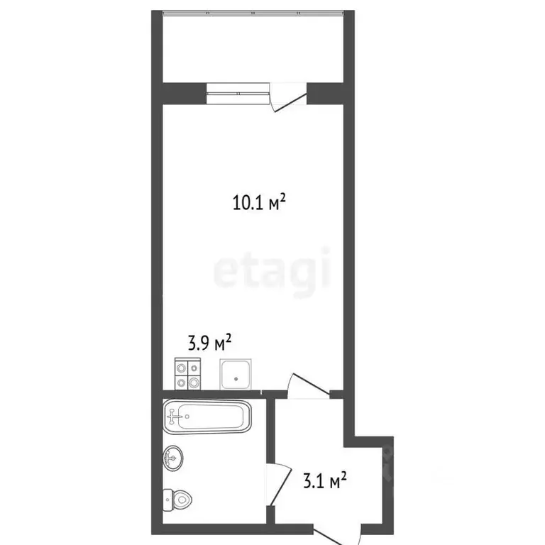 Студия Забайкальский край, Чита Томская ул., 8 (22.7 м) - Фото 1