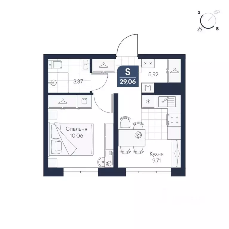 1-к кв. Новгородская область, Великий Новгород Медь кв-л,  (29.06 м) - Фото 1