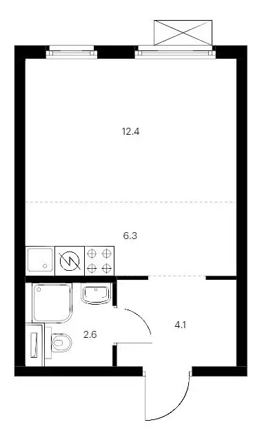 Квартира-студия: деревня Новое Девяткино, Главная улица, 10 (25 м) - Фото 1