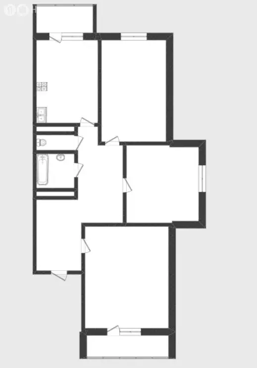 3-комнатная квартира: Тюмень, Ямская улица, 77к2 (80.8 м) - Фото 1