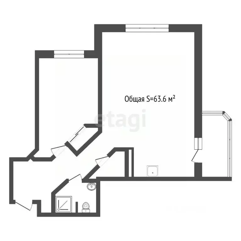 2-к кв. Новосибирская область, Новосибирск ул. Державина, 47 (64.0 м) - Фото 1