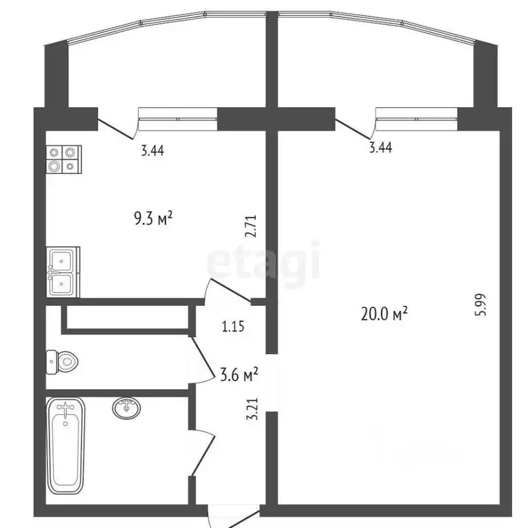 1-к кв. Тюменская область, Тюмень Широтная ул., 190к4 (39.5 м) - Фото 0