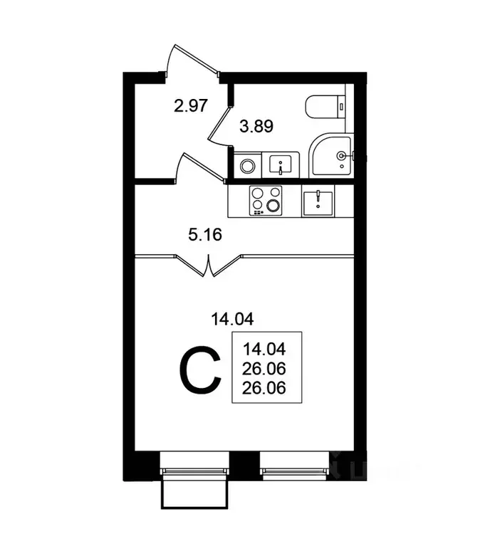Студия Московская область, Химки Клязьма-Старбеево мкр, Мишино кв-л,  ... - Фото 1