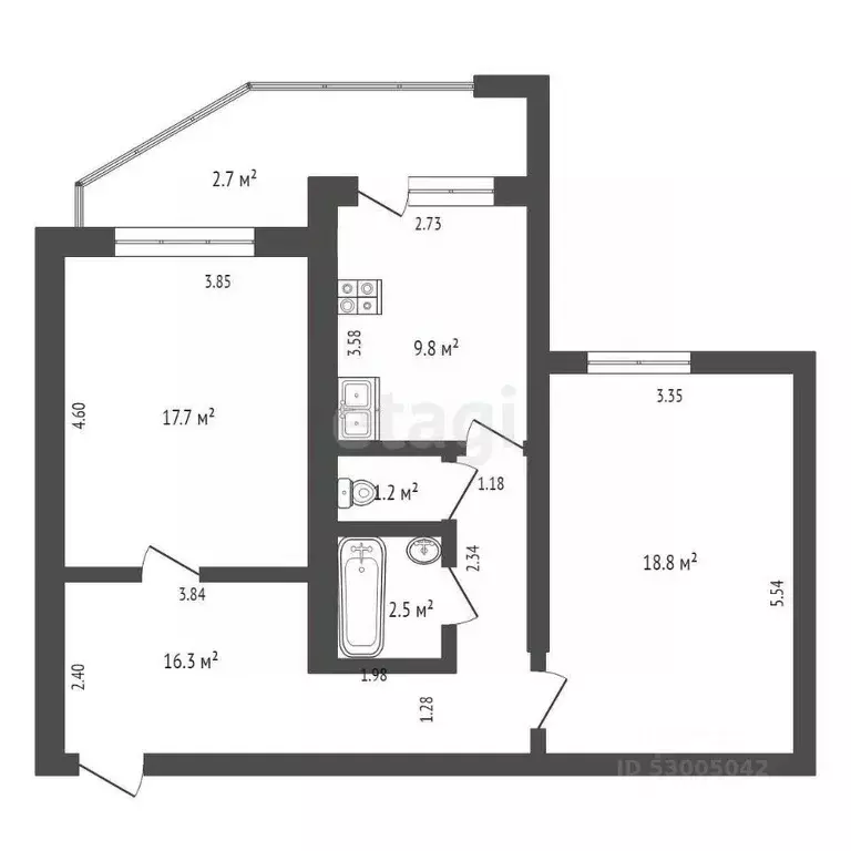 2-к кв. Забайкальский край, Чита Советская ул., 25 (66.3 м) - Фото 1