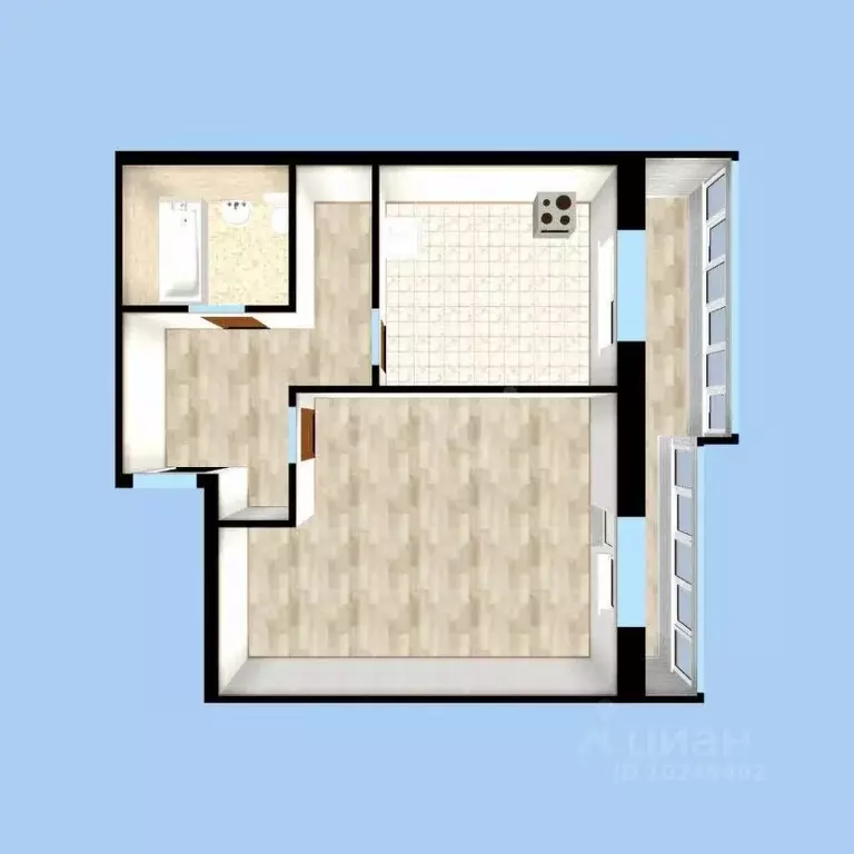 1-к кв. Башкортостан, Уфа ул. Степана Кувыкина, 29 (37.7 м) - Фото 1