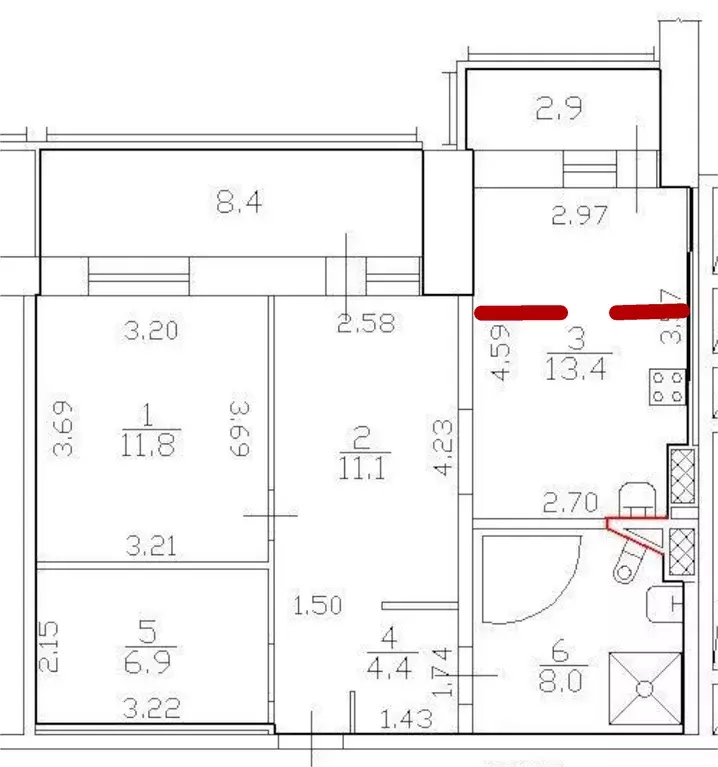 Продаётся 2-к квартира, 55.6 м - Фото 1