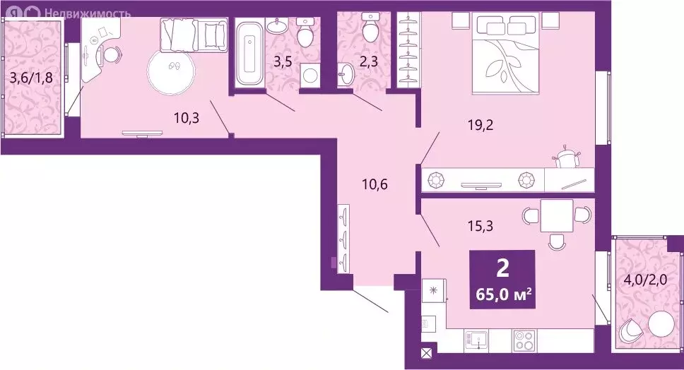 2-комнатная квартира: Калининград, Ключевая улица, 27В (65 м) - Фото 0