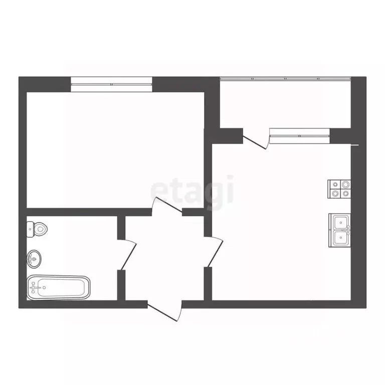 1-к кв. Владимирская область, Муром ул. 1-я Новослободская, 13 (35.7 ... - Фото 0