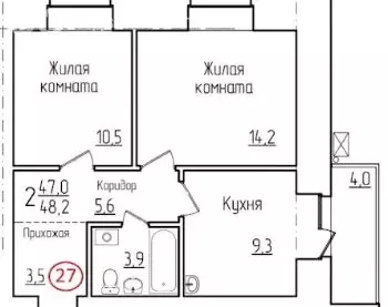 2-комнатная квартира: Благовещенск, Литейная улица, 33 (48.2 м) - Фото 1