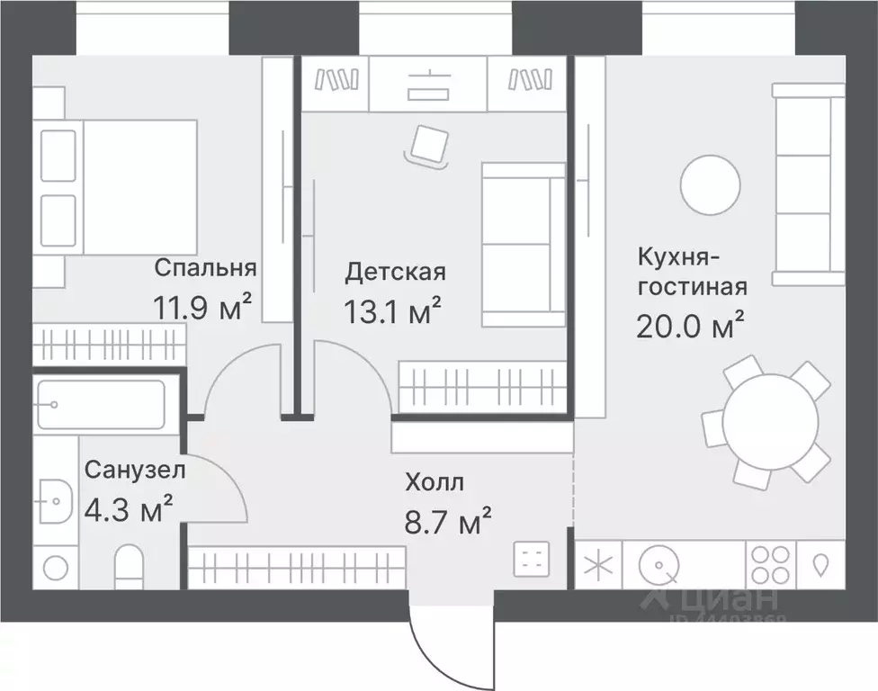 2-к кв. Тюменская область, Тюмень Кремлевская ул., 95 (58.0 м) - Фото 0