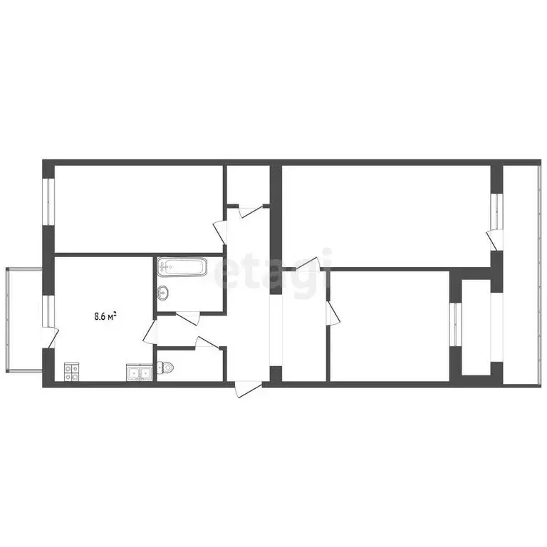3-комнатная квартира: Феодосия, Строительная улица, 11 (63.1 м) - Фото 0