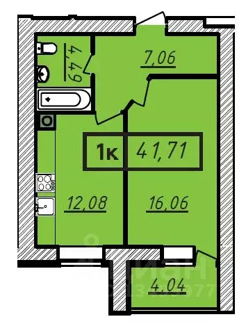 1-к кв. Ивановская область, Иваново ул. Летчика Захарова, 18 (41.71 м) - Фото 0