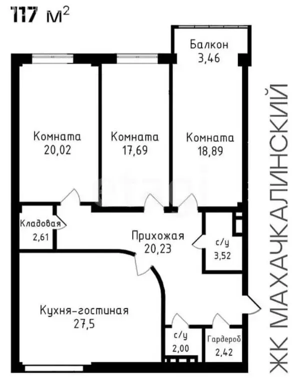 4-комнатная квартира: Каспийск, проспект Акулиничева, 33А (117.27 м) - Фото 1