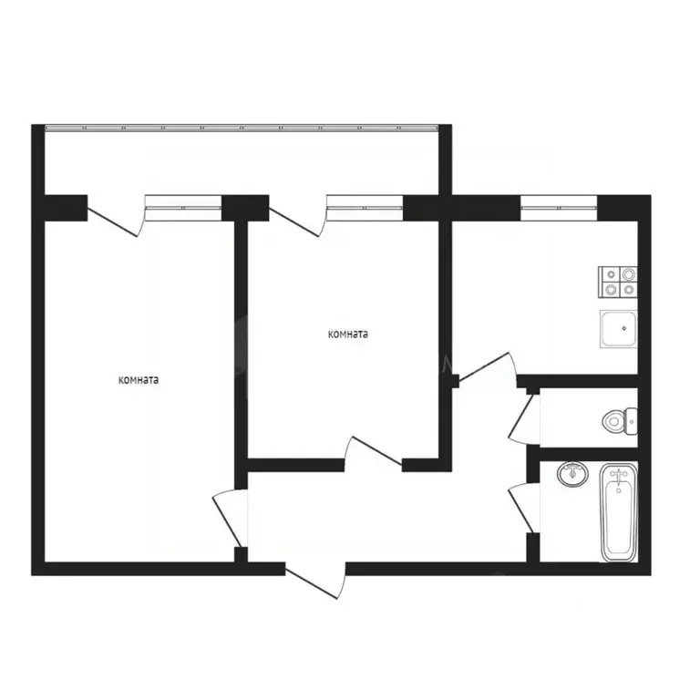2-к кв. Тюменская область, Тюмень ул. Клары Цеткин, 29 (49.5 м) - Фото 2