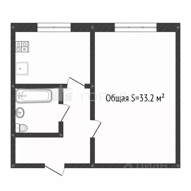 1-к кв. Алтайский край, Барнаул Социалистический просп., 59 (33.2 м) - Фото 2