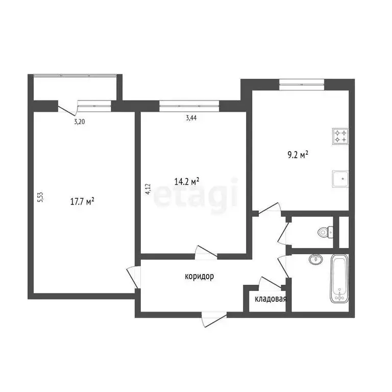 2-комнатная квартира: Москва, улица Академика Анохина, 12к4 (54 м) - Фото 0