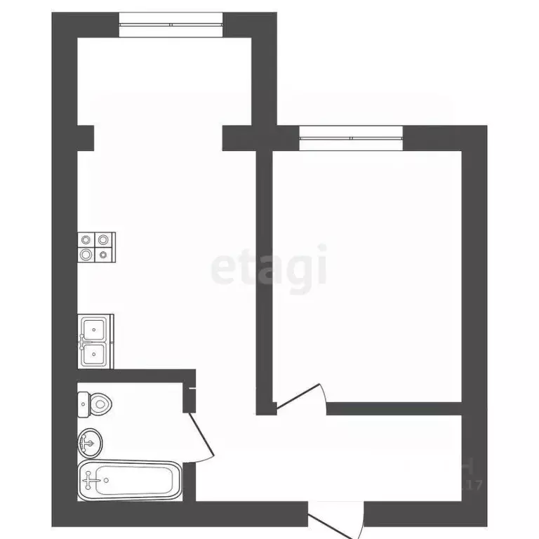 1-к кв. Крым, Бахчисарай ул. Грузинова, 61 (35.6 м) - Фото 1