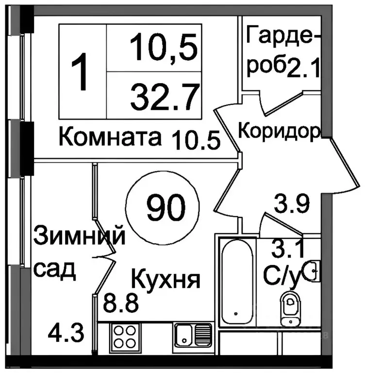 1-к кв. Москва Тагильская ул., 4В (34.0 м) - Фото 2