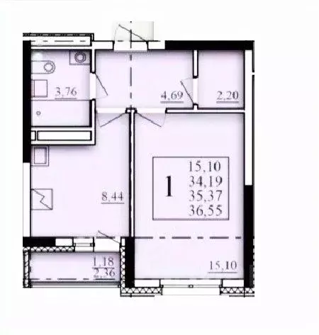 1-к кв. Башкортостан, Уфа Затон-Восточный жилрайон, Паруса жилой ... - Фото 0