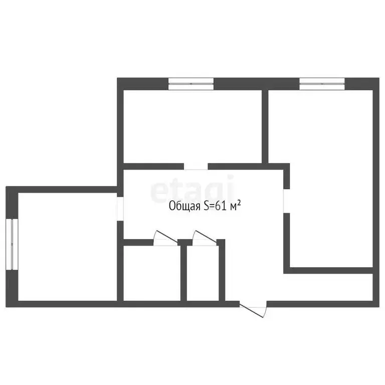 3-комнатная квартира: Междуреченск, Октябрьская улица, 2 (61 м) - Фото 0