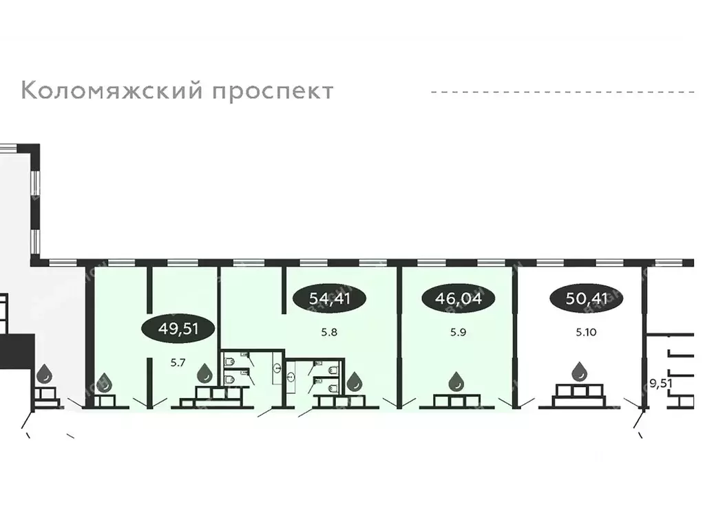 Офис в Санкт-Петербург Коломяжский просп., 19 (150 м) - Фото 2