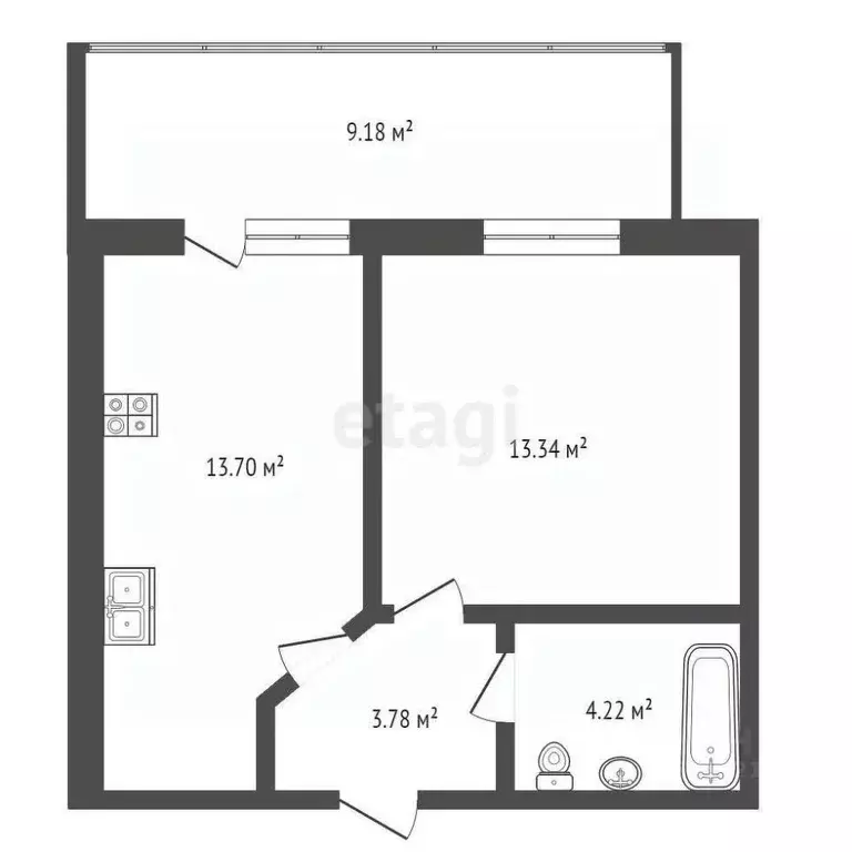 1-к кв. Костромская область, Кострома ул. Димитрова, 15 (39.1 м) - Фото 1