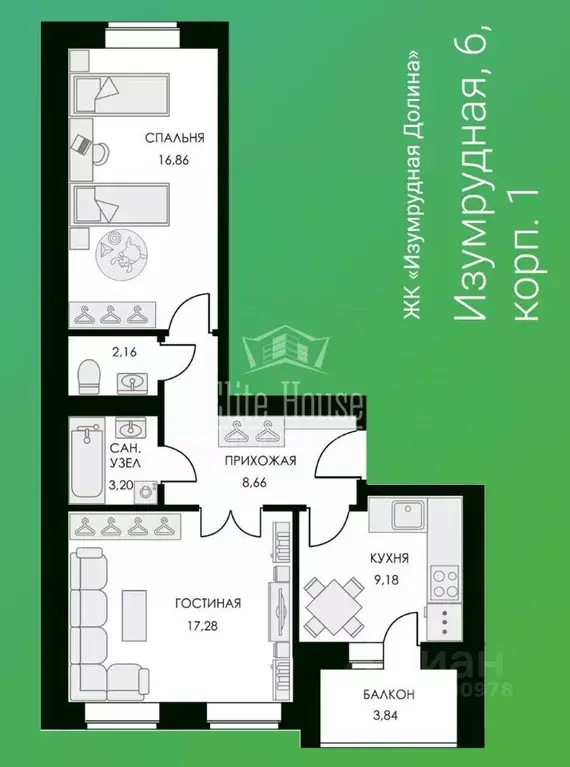 2-к кв. Калужская область, Калуга ул. Изумрудная, 6к1 (60.0 м) - Фото 2