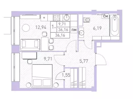 2-комнатная квартира: Балашиха, микрорайон Железнодорожный, проспект ... - Фото 1